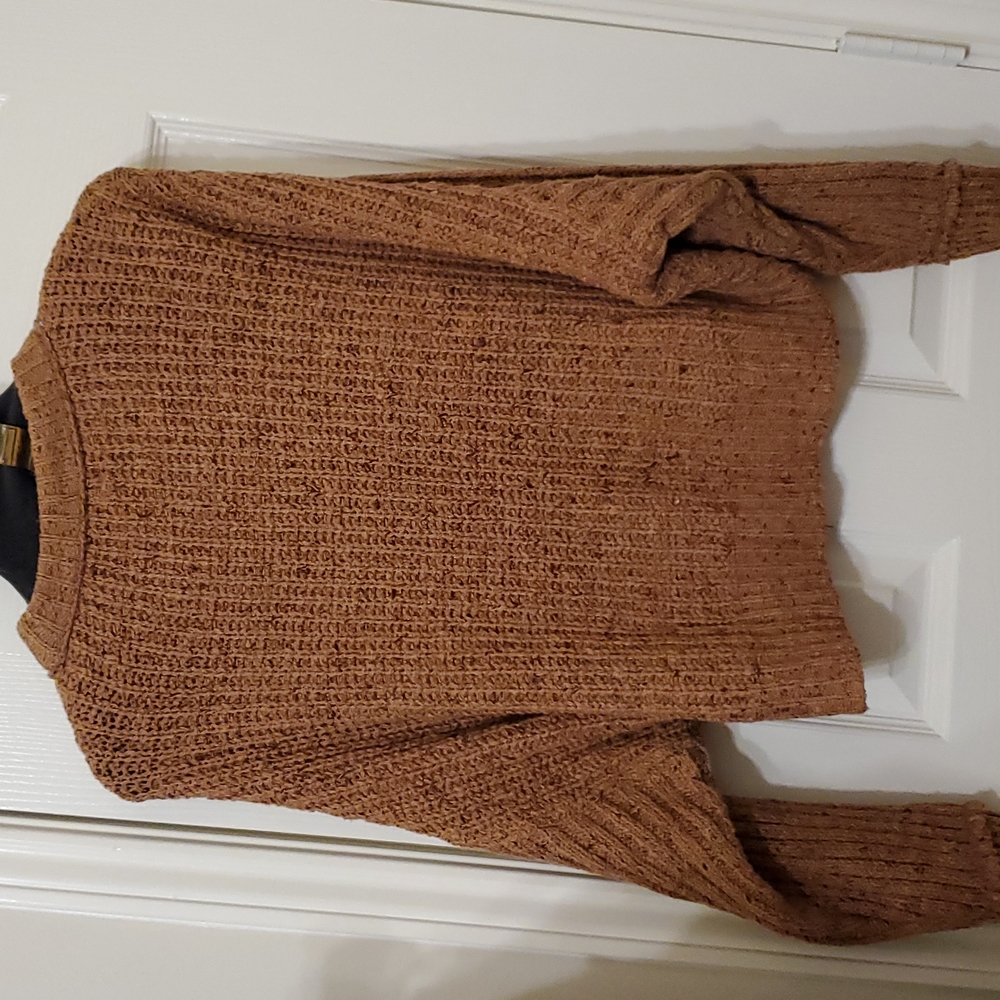Free people knit brown sugar cable sweater NWT - Picture 4 of 8